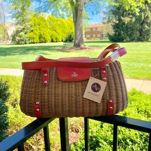 Monsac Wicker Basket Handbag
